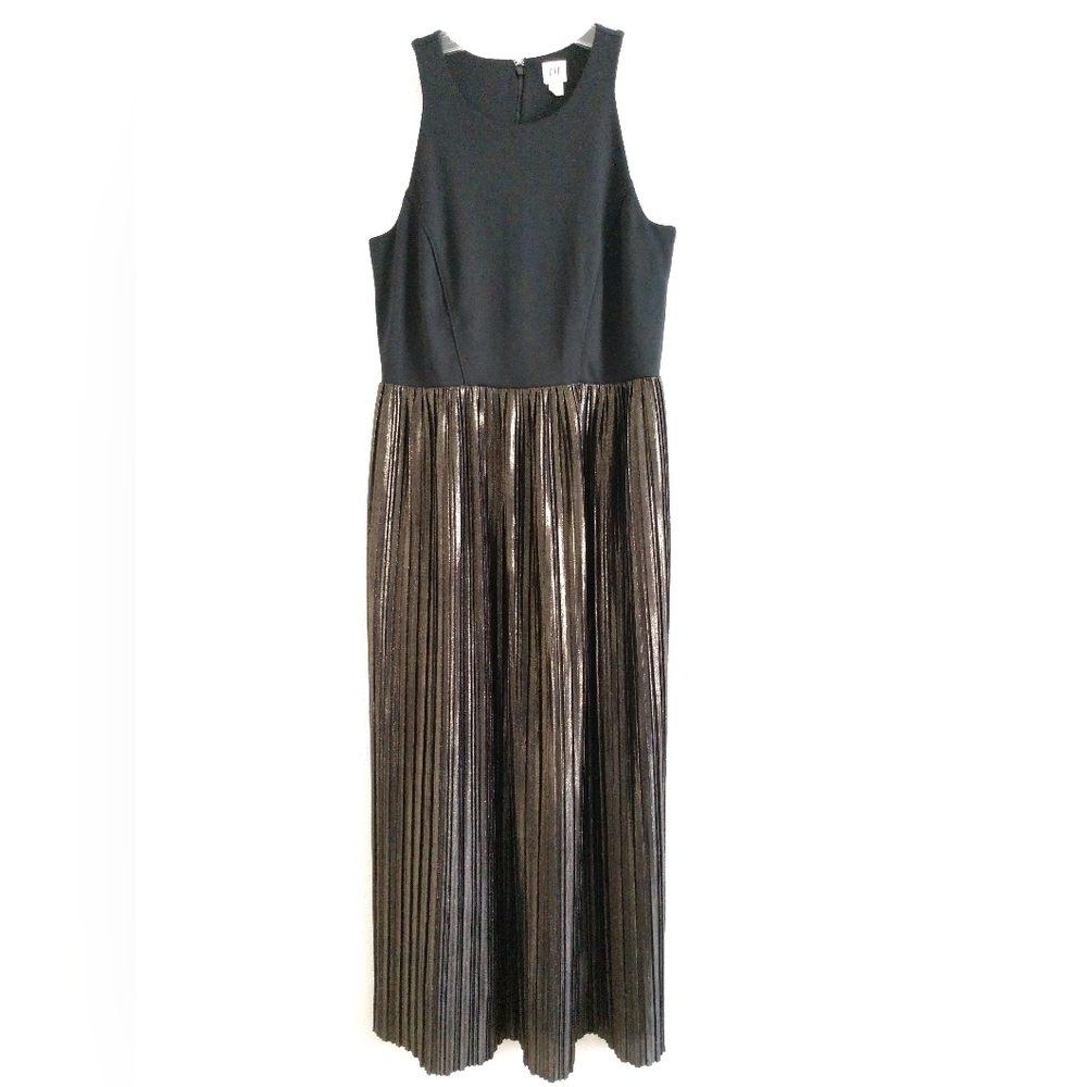 Gap Black Gold Dress Maxi Semi Formal Gown Sleeveless Long Size 0 Chest 30"